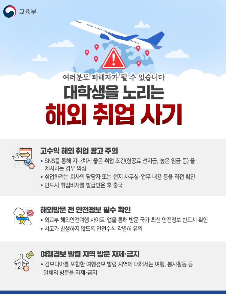 대학생 해외 취업 피해 예방을 위한 안내